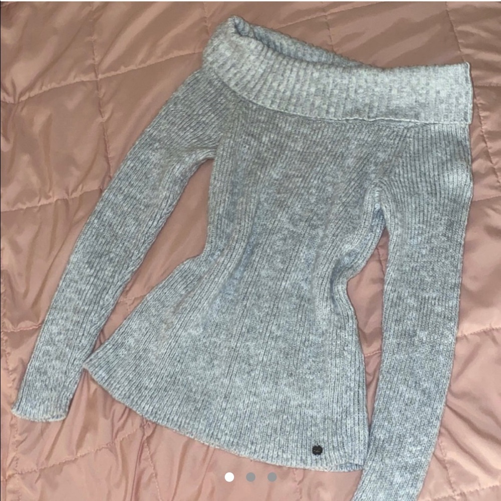 hollister off shoulder knit sweater